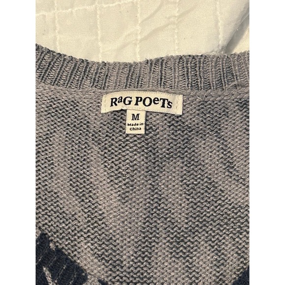 Rag Poets Womens Leopard Print V Neck Sweater Size Medium‎ - Picture 2 of 2